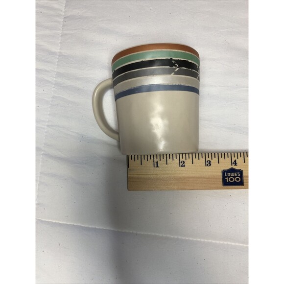 Toms Shoes Coffee Mug Simple is Beautiful Target Colored Stripes Stoneware Cup - Picture 9 of 10